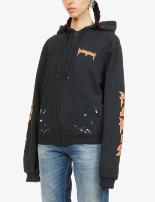 BALENCIAGA Logo-print relaxed-fit cotton hoody