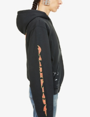 BALENCIAGA Logo-print relaxed-fit cotton hoody