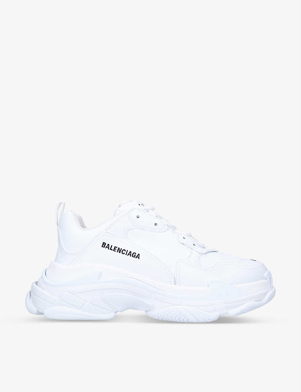 Balenciaga Men's Triple S Logo-print Faux-leather And Mesh Low-top Trainers In White