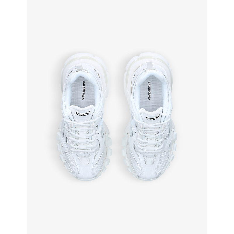 Shop Balenciaga White Kids Track Panelled Mesh-woven Trainers 4-8 Years
