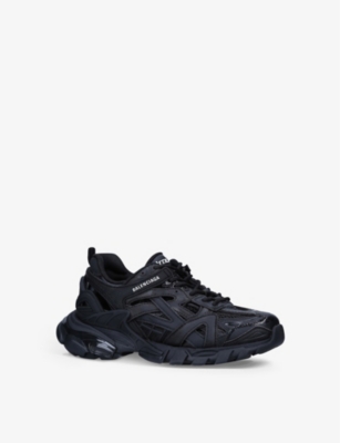 BALENCIAGA BALENCIAGA BOYS BLACK KIDS TRACK PANELLED MESH-WOVEN TRAINERS 4-8 YEARS,54713520