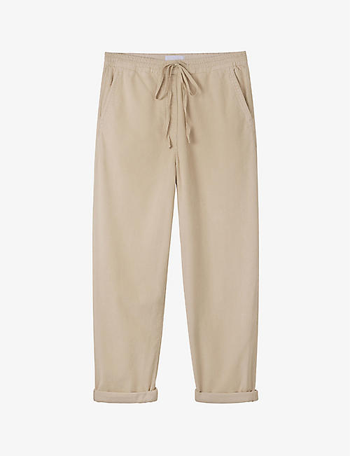 THE WHITE COMPANY: Drawstring-waist stretch-organic cotton trousers