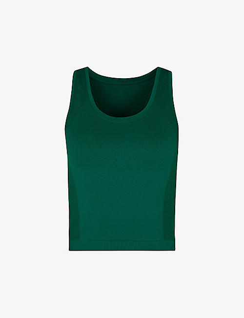 SWEATY BETTY: Athlete Crop seamless stretch-woven vest top