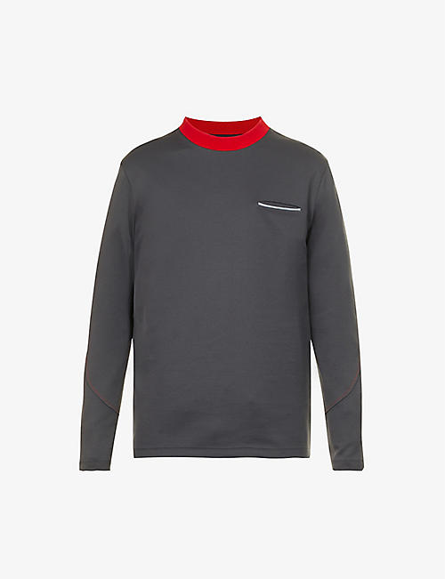 FERRARI: Logo-embroidered relaxed-fit stretch-woven sweatshirt