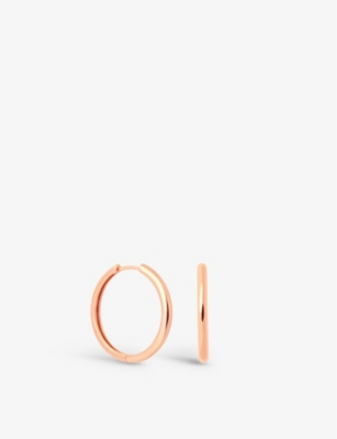 Astrid & Miyu Simple 18ct Rose Gold-plated Sterling-silver Hoop Earrings