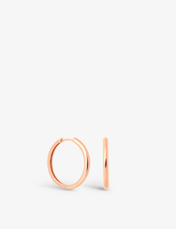 Simple 18ct rose gold-plated sterling-silver hoop earrings