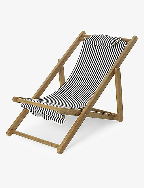 BUSINESS & PLEASURE CO.: Mini striped canvas and hardwood beach chair 81cm