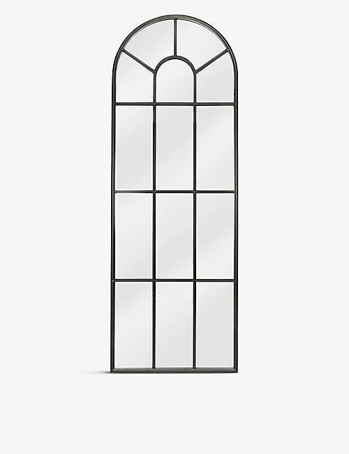 GARDEN TRADING: Fulbrook arched powder-coated steel mirror 170cm x 60cm
