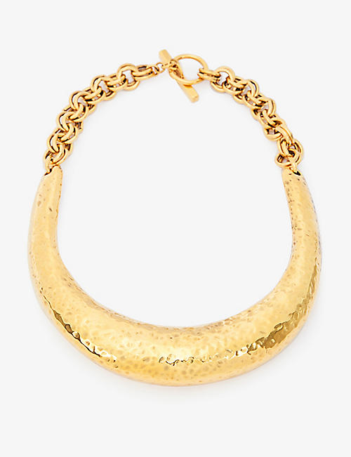 SAINT LAURENT: Collier brass necklace