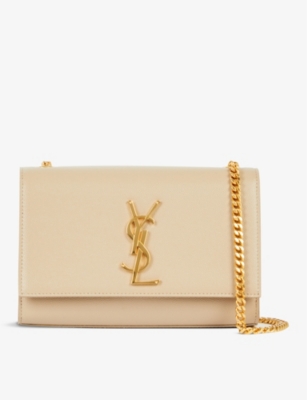 Saint Laurent Kate Small Leather Crossbody - Dark Beige