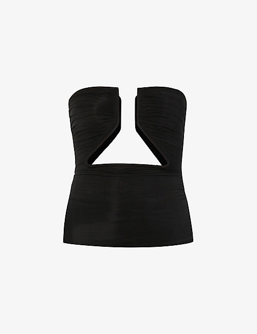 RICK OWENS: Cut-out stretch-jersey top