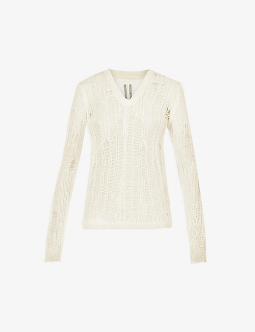 RICK OWENS: Spider distressed knitted top