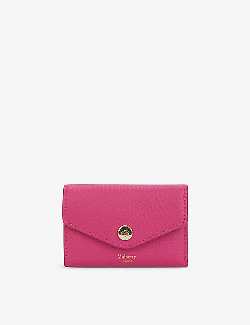 MULBERRY: Logo-plaque logo-embossed grained-leather wallet