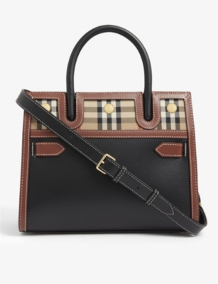 BURBERRY Checked leather shoulder bag