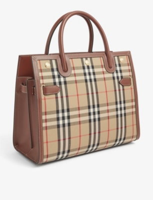 BURBERRY Vintage check small canvas top-handle bag