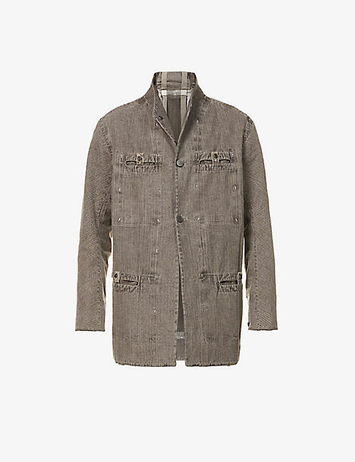 BORIS BIDJAN SABERI: high-neck cotton-corduroy jacket
