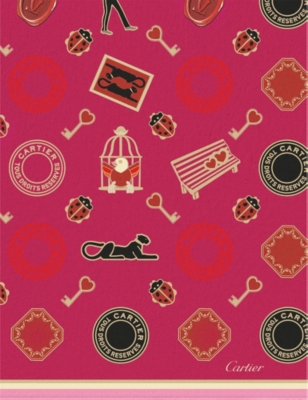 Cartier Womens Fuchsia Diabolo De Motif-print Silk Scarf 90cm X 90cm In Fuchsia