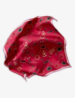 CARTIER: Diabolo de Cartier motif-print silk scarf 90cm x 90cm