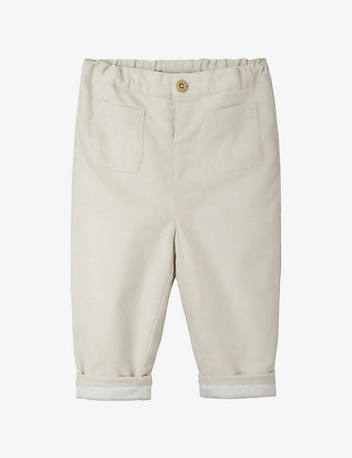 THE LITTLE WHITE COMPANY: Double-pocket elasticated-waist cotton-corduroy trousers 0-18 months