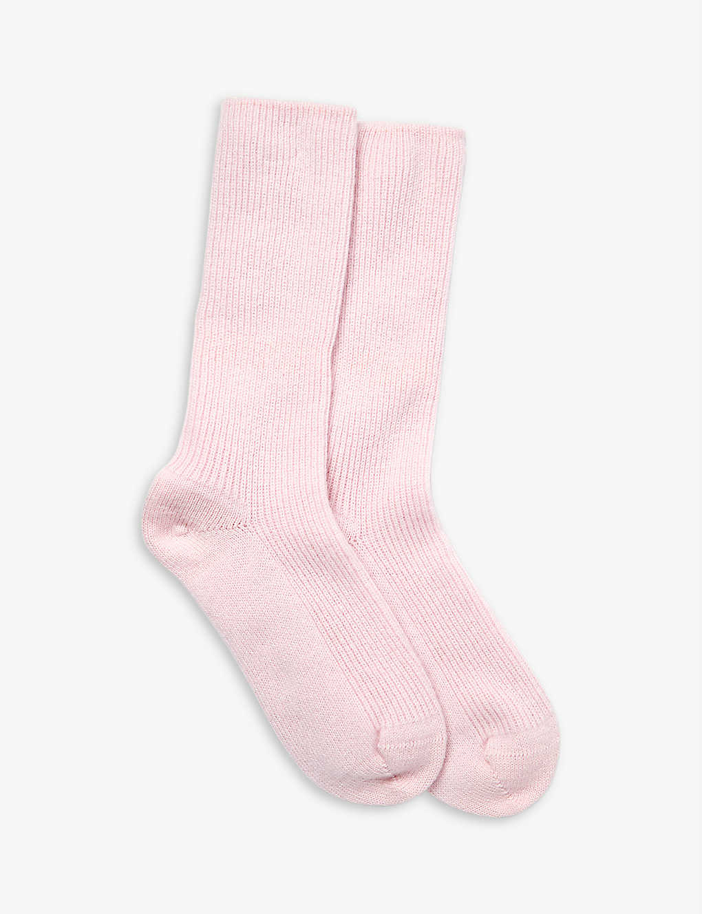 The White Company Womens Vintgepnk Ribbed Cashmere Bed Socks Sizes 4-7