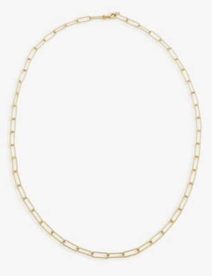 MONICA VINADER: Alta 18ct textured yellow gold-plated vermeil sterling-silver necklace