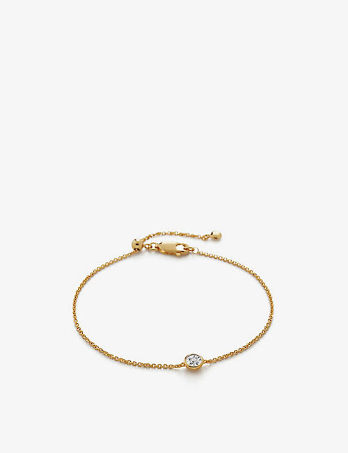 MONICA VINADER: Essential 18ct recycled yellow gold-plated vermeil, sterling silver and diamond bracelet