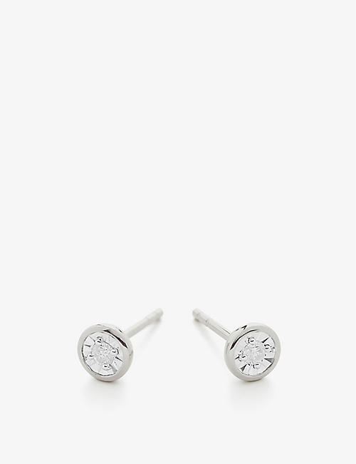 MONICA VINADER: Essential recycled sterling silver and diamond earrings