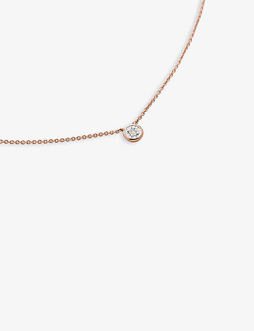 MONICA VINADER: Essential 18ct recycled rose gold-plated vermeil sterling silver and 0.5ct diamond necklace