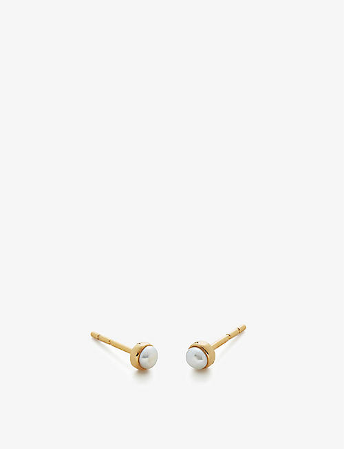 MONICA VINADER: Mini Pearl 18ct yellow gold-plated vermeil sterling silver earrings