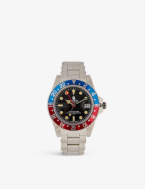 A BATHING APE: Type 2 BAPEX stainless-steel watch