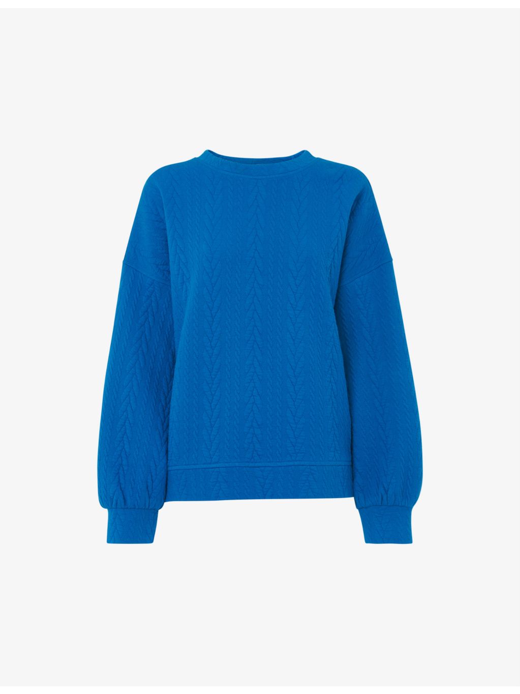 WHISTLES - Cable-embossed relaxed fit cotton blend sweatshirt