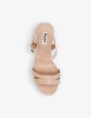 DUNE: Merisa block-heel patent faux-leather sandals