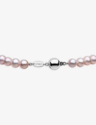 YOKO LONDON: Classic 18ct white-gold and pink freshwater pearl bracelet