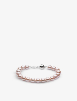 YOKO LONDON CLASSIC 18CT WHITE-GOLD AND PINK FRESHWATER PEARL BRACELET,54807786