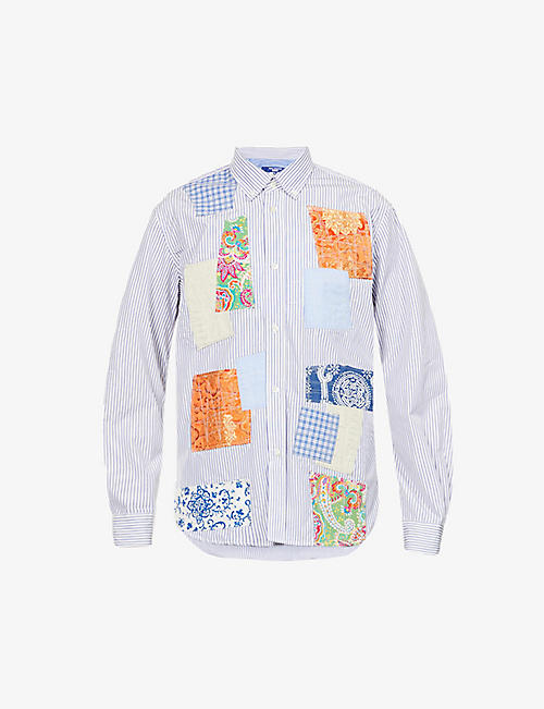 JUNYA WATANABE: Patchwork relaxed-fit cotton-poplin shirt