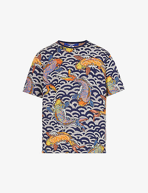 JUNYA WATANABE: Fish graphic-pattern wool, cotton and silk-blend T-shirt