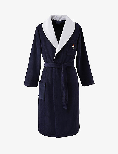 RALPH LAUREN HOME: Cole embroidered cotton towelling bathing robe