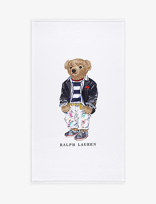 RALPH LAUREN HOME: Polo Bear graphic-print cotton beach towel 100cm x 170cm