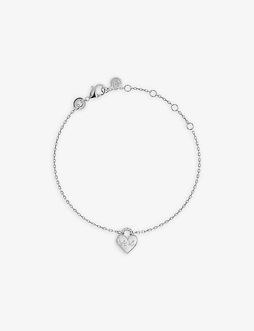 MERCI MAMAN: Personalised Heart Padlock sterling-silver bracelet