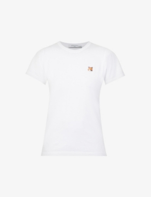 Maison Kitsuné Maison Kitsune Fox Head Crew Neck T Shirt In White