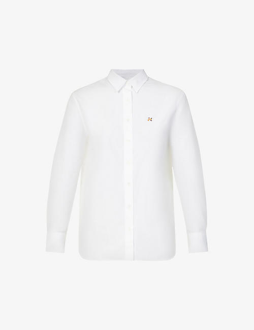 MAISON KITSUNE: Fox Head-embroidered relaxed-fit cotton shirt