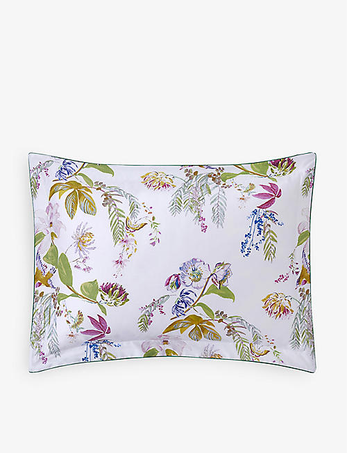YVES DELORME: FLORES floral-print organic-cotton pillowcase 50cm x 75cm