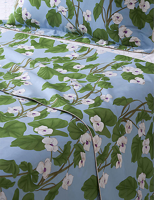 YVES DELORME: HANAE floral-print organic-cotton flat sheet
