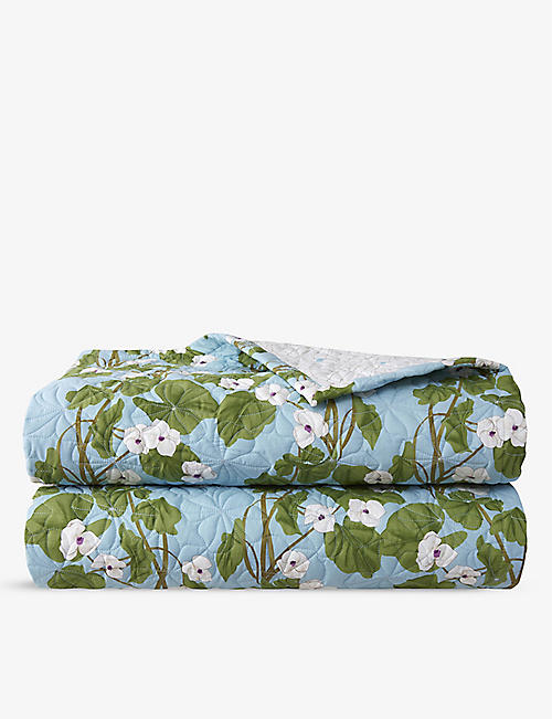 YVES DELORME: Hanae floral-print quilted organic-cotton bedcover