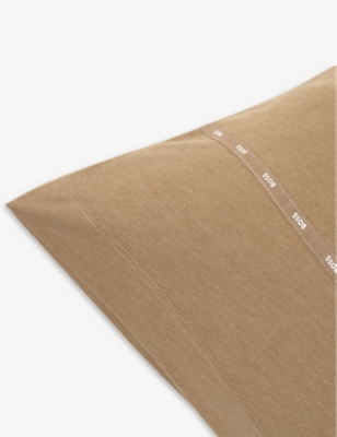 Shop Hugo Boss Boss Camel Sense Cotton And Modal-blend Pillowcase 50cm X 75cm