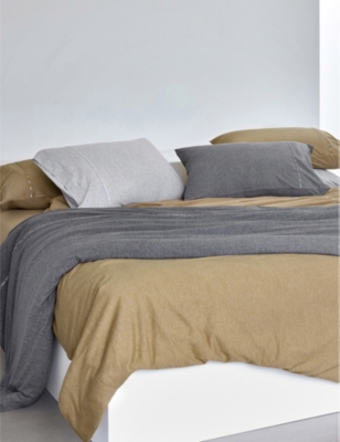 Shop Hugo Boss Boss Camel Sense Cotton And Modal-blend Fitted Sheet 90cm X 200cm In Brown