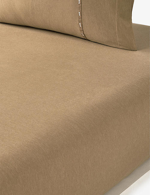 BOSS: Sense cotton and modal-blend fitted sheet 90cm x 200cm