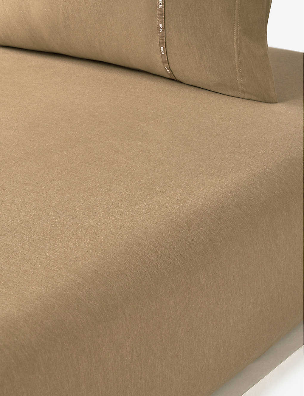 Hugo Boss Boss Camel Sense Cotton And Modal-blend Fitted Sheet 90cm X 200cm In Brown