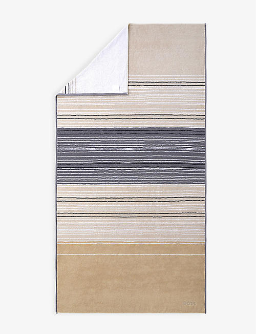 BOSS: Desert Vibes multi-coloured organic-cotton bath sheet 168 x 100cm