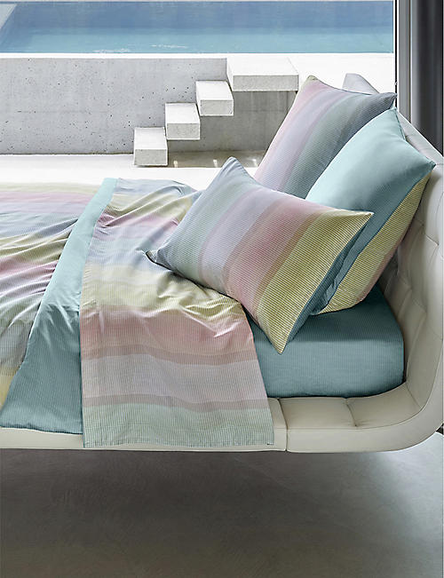 BOSS: Sunset Spirit stripe-print cotton duvet cover